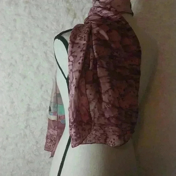 Pruvot Eiffel Tower Hand Painted Italian Silk Scarf - Picture 2 of 5